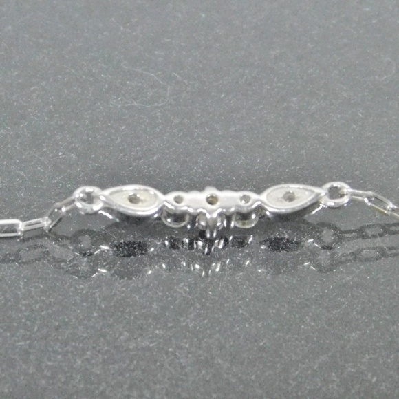 Authentic Natural 0.04ct 5 point Diamond K10 White Gold Bracelet 6.9 inch - Picture 9 of 11